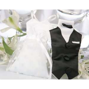  Bride and Groom Favor Bags   Set of 10 