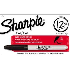  Sharpie Fine Point Permanent Markers, 12 Black Markers 