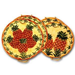  Ceramic Pineapple Kitchen Stove Top Burner Cover Set of 4 
