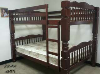 FULL over FULL SIZE BUNK BED w SOLID WOOD * 2 BEDS *  