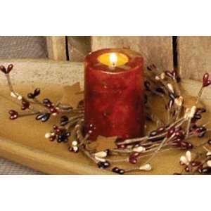  Package of 4 Primitive 3 Pip Berry Candle Rings Accented 