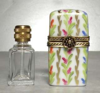 NEW Green Perfume Bottle Box, No.81 Porcelain Limoges  