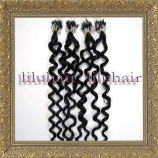 20 Loop/Mirco ring curly&wave human hair extensionsall colors 