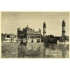   Temple Amritsar Punjab India   Original Wood Engraving