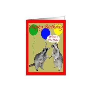  Birthday, Raccoons with balloons Card Health & Personal 
