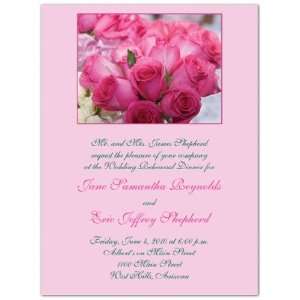  Pink Roses Wedding Rehearsal Dinner Invitations 