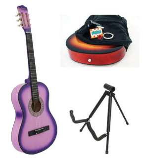 NEW Crescent PURPLE Acoustic Guitar+STAND+Accessories  