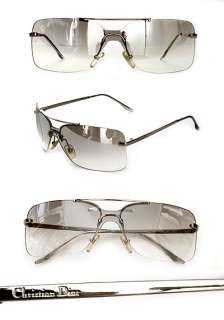   CHRISTIAN DIOR silver metal Sunglasses w gradient grey lenses  