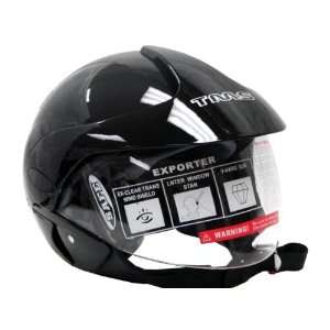 Black Motorcycle 3/4 Open Face Street Scooter Helmet (Extra Large)