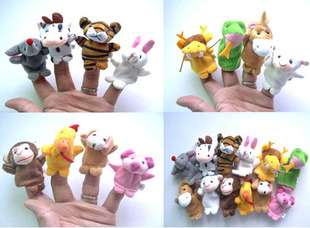 12 x Finger Puppet,Cow,Dog,Monkey,Pig,Baby Toy,Party Favor Supply Bag 