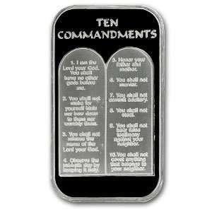  1 oz Ten Commandments Silver Bar 