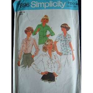  SIMPLICITY VINTAGE SEWING PATTERN 7896 MISSES BLOUSES SIZE 