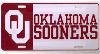   OU Oklahoma Sooners Metal Car Tag License Plate 731247322029  