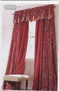 WAVERLY PEEK A BOO VALANCE EVERARD DAMASK ~ RUBY  