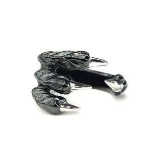  SilverKings Stainless Steel Black Enamel Lion Claw Ring Jewelry