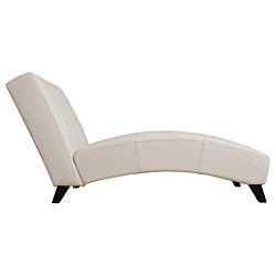 NEW Modern Creme Leather Chaise Lounge Chair  