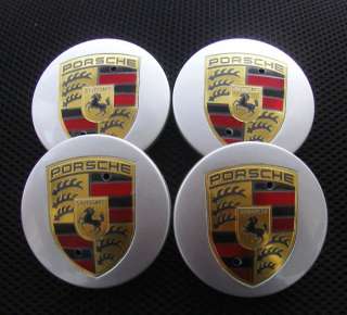 Color Porsche 911 Emblem Wheel Hub Center Caps Covers +Tire Valve 