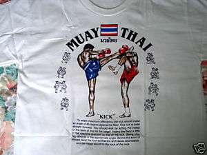 MUAY THAI BOXING T SHIRT MARTIAL ARTS THAILAND LARGE  