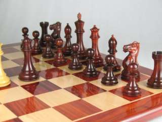   ful Tournament Chess Set + Matching Board in Bud Rose Wood   21 x 21