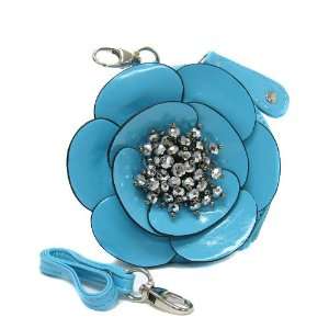 Coin Purse ~ Turquoise Flower Coin Pouch Pouch with Hematite Stone 