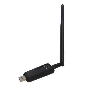   WiFi Network Adapter Dongle With a 5 Screw On Swivel Rubber Antenna