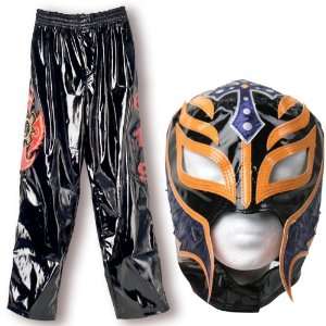  WWE Rey Mysterio Black & Orange Replica Kid Size Mask & Pants 
